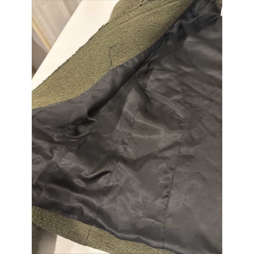 Zara Women Size Small Olive Green Shoulder Pad Jacket Blazer W/ Gold Buttons - Picture 5 of 11